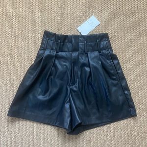 Zara leather shorts NWT